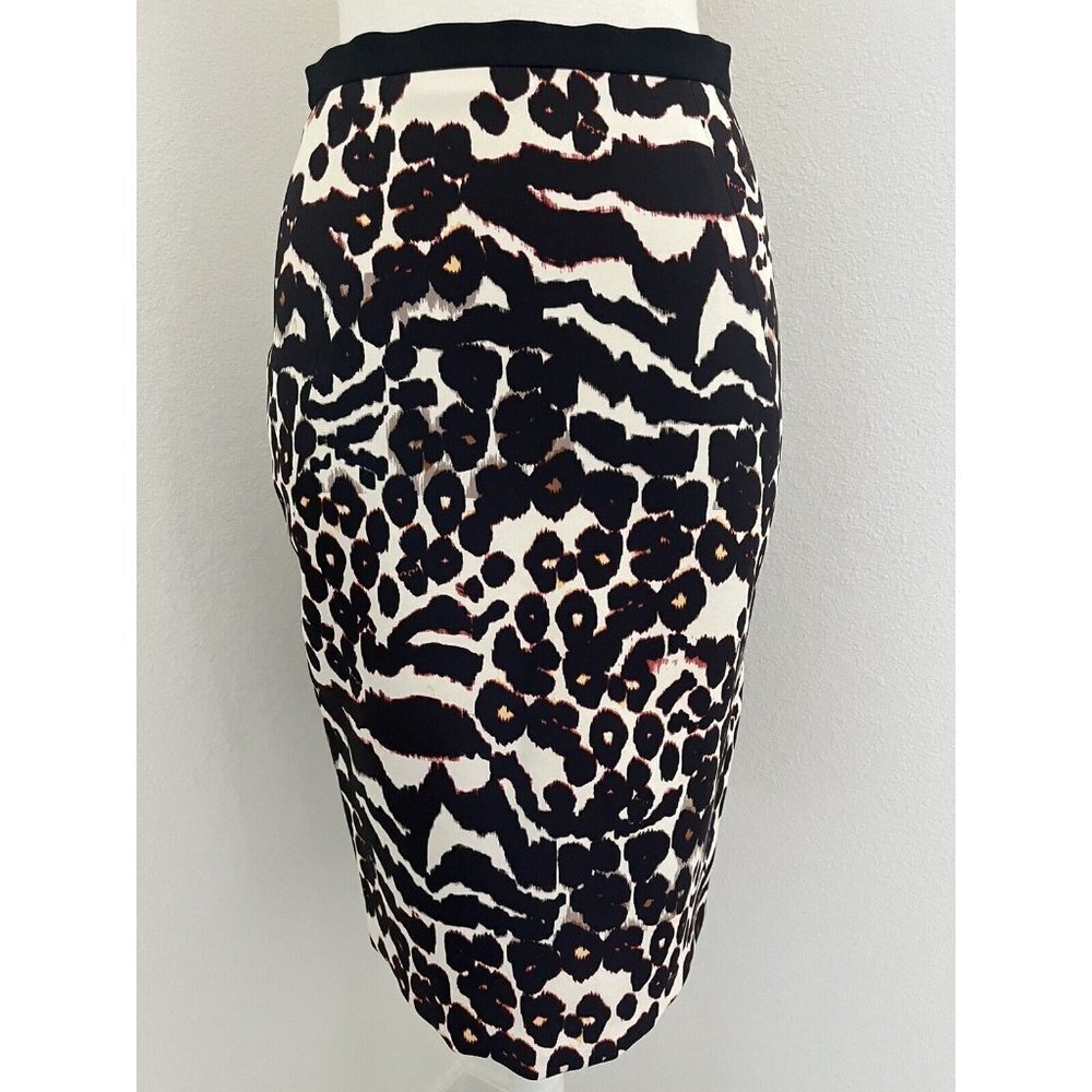 Ginger & Smart Womens Skirt Size 10 Pencil Multicolor Silk Animal Print New